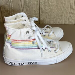 Converse high top rainbow (pride) shoes | size 8